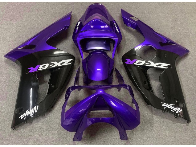 Online 2003-2004 Kawasaki ZX6R Fairings - Gloss Purple and Black