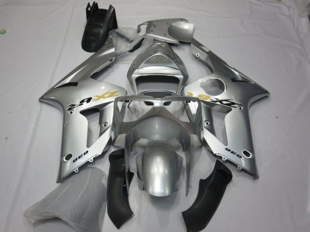 Online 2003-2004 Kawasaki ZX6R Fairings - Silver OEM Style Online 2003-2004 Kawasaki ZX6R Fairings - Silver OEM Style
