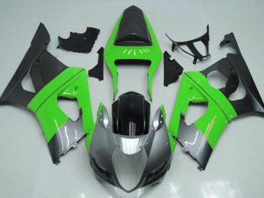 Online 2003-2004 Suzuki GSXR 1000 Fairings - Green Silver and Black