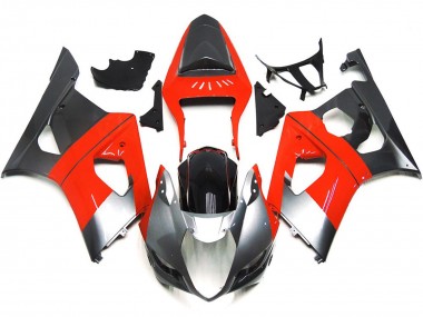 Online 2003-2004 Suzuki GSXR 1000 Fairings - Plain Red and Silver