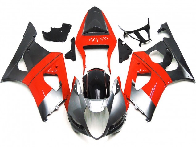 Online 2003-2004 Suzuki GSXR 1000 Fairings - Plain Red and Silver Online 2003-2004 Suzuki GSXR 1000 Fairings - Plain Red and Silver