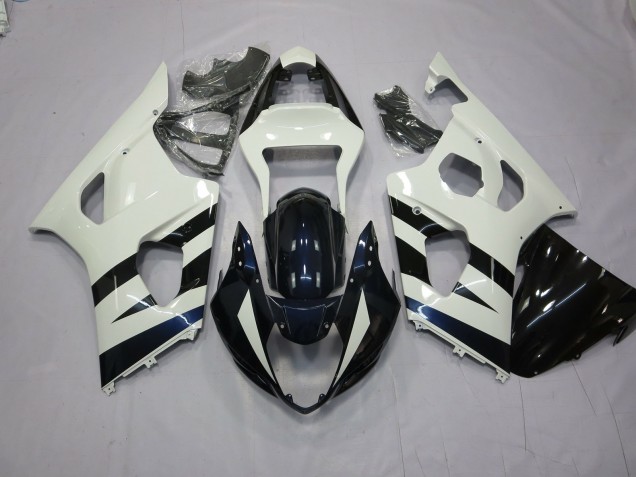 Online 2003-2004 Suzuki GSXR 1000 Fairings - White and Black Online 2003-2004 Suzuki GSXR 1000 Fairings - White and Black