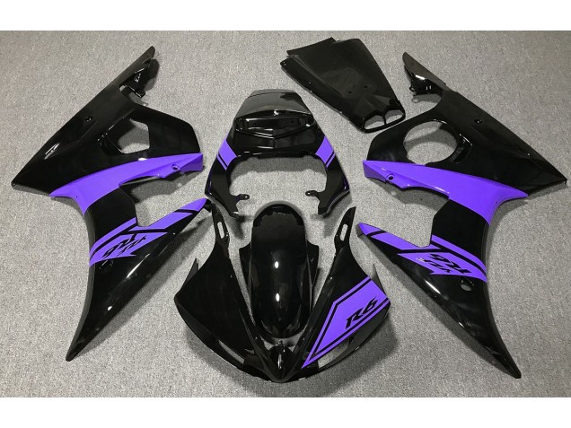 Online 2003-2005 Yamaha R6 Fairings - Gloss Black and Purple