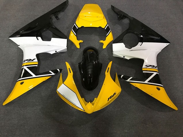 Online 2003-2005 Yamaha R6 Fairings - Gloss Yellow & White Online 2003-2005 Yamaha R6 Fairings - Gloss Yellow & White