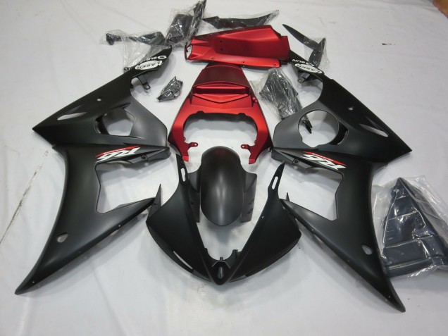 Online 2003-2005 Yamaha R6 Fairings - Matte Black and Red Online 2003-2005 Yamaha R6 Fairings - Matte Black and Red