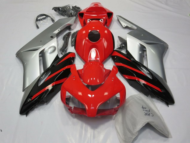 Online 2004-2005 Honda CBR1000RR Fairings - Silver Red and Black Online 2004-2005 Honda CBR1000RR Fairings - Silver Red and Black