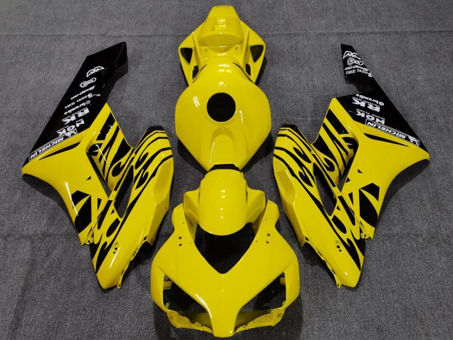 Online 2004-2005 Honda CBR1000RR Fairings - Yellow Black Flame Online 2004-2005 Honda CBR1000RR Fairings - Yellow Black Flame