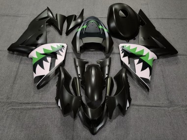 Online 2004-2005 Kawasaki ZX10R Fairings - Matte Black and Green