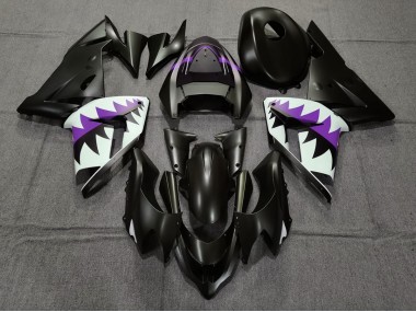 Online 2004-2005 Kawasaki ZX10R Fairings - Matte Black and Purple Shark