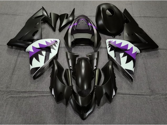 Online 2004-2005 Kawasaki ZX10R Fairings - Matte Black and Purple Shark Online 2004-2005 Kawasaki ZX10R Fairings - Matte Black and Purple Shark