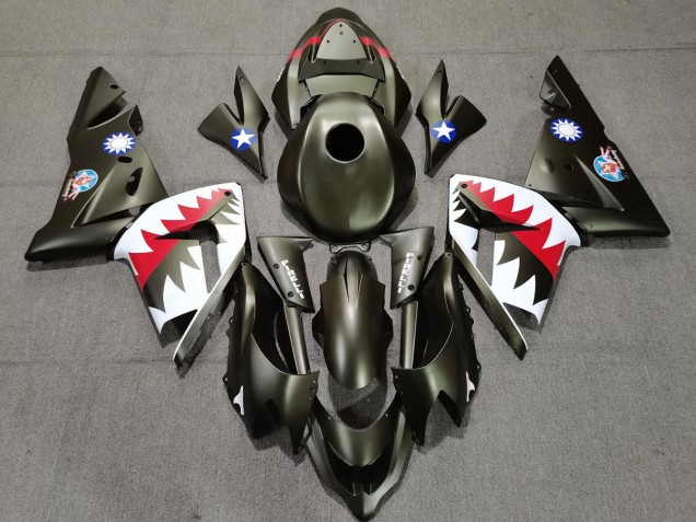Online 2004-2005 Kawasaki ZX10R Fairings - Military Green Shark