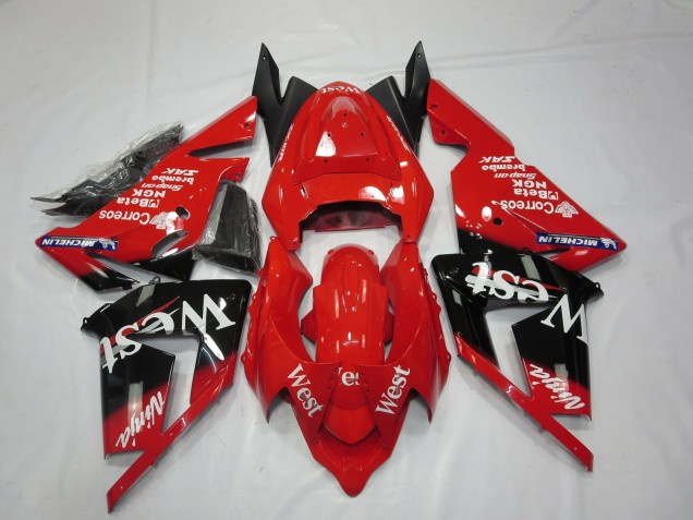 Online 2004-2005 Kawasaki ZX10R Fairings - Red West Online 2004-2005 Kawasaki ZX10R Fairings - Red West