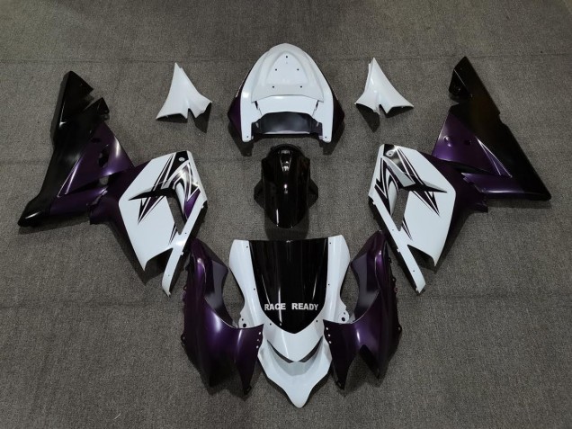 Online 2004-2005 Kawasaki ZX10R Fairings - White Purple and Black