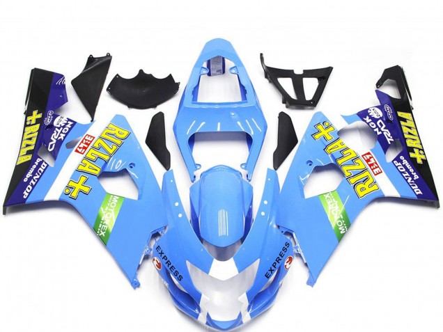 Online 2004-2005 Suzuki GSXR 600-750 Fairings - Light Blue Rizla Style