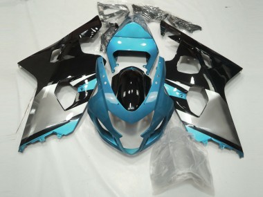 Online 2004-2005 Suzuki GSXR 600-750 Fairings - Light Blue Silver and Black