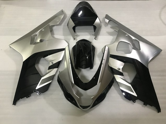 Online 2004-2005 Suzuki GSXR 600-750 Fairings - Matte Silver and Black Online 2004-2005 Suzuki GSXR 600-750 Fairings - Matte Silver and Black