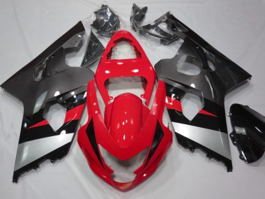 Online 2004-2005 Suzuki GSXR 600-750 Fairings - Red and Silver Gloss