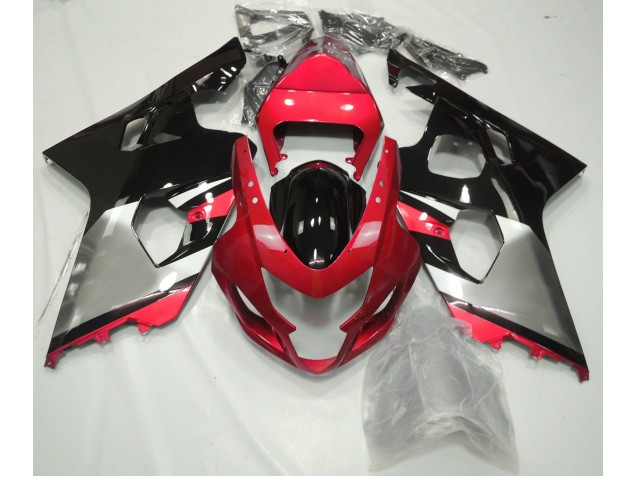Online 2004-2005 Suzuki GSXR 600-750 Fairings - Red Silver and Black Online 2004-2005 Suzuki GSXR 600-750 Fairings - Red Silver and Black