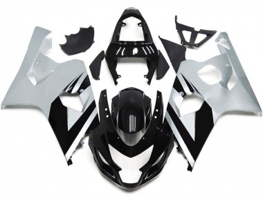 Online 2004-2005 Suzuki GSXR 600-750 Fairings - Silver and Black Gloss OEM Style
