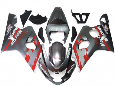 Online 2004-2005 Suzuki GSXR 600-750 Fairings - Silver and Red MoiStar