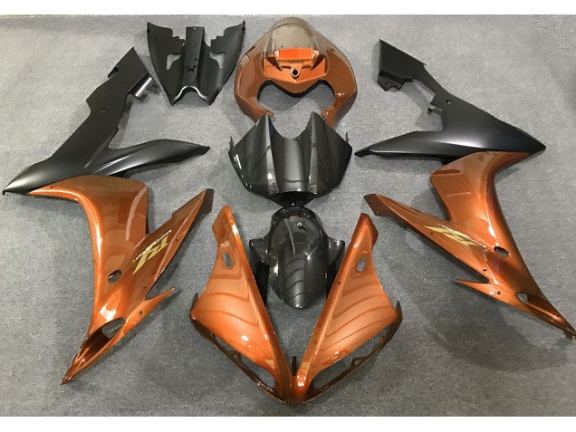 Online 2004-2006 Yamaha R1 Fairings - Gloss Orange and Carbon Style