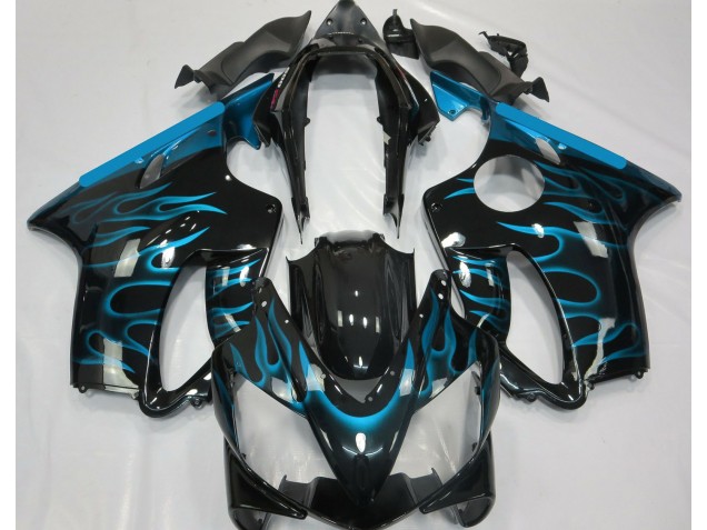 Online 2004-2007 Honda CBR600 F4i Fairings - Light Blue Flame Online 2004-2007 Honda CBR600 F4i Fairings - Light Blue Flame