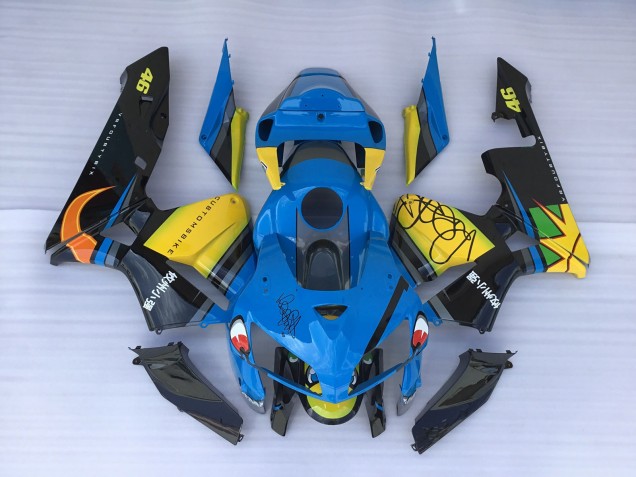 Online 2005-2006 Honda CBR600RR Fairings - Blue Shark & Yellow Online 2005-2006 Honda CBR600RR Fairings - Blue Shark & Yellow