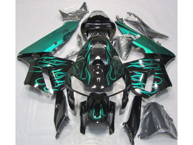 Online 2005-2006 Honda CBR600RR Fairings - Gloss Teal Flame Online 2005-2006 Honda CBR600RR Fairings - Gloss Teal Flame