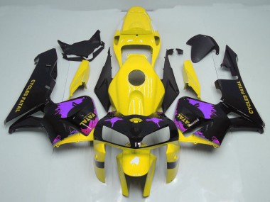 Online 2005-2006 Honda CBR600RR Fairings - Gloss Yellow & Purple Splatter