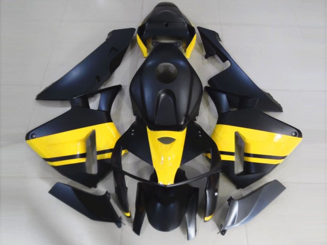 Online 2005-2006 Honda CBR600RR Fairings - Matte Black & Gloss Yellow Online 2005-2006 Honda CBR600RR Fairings - Matte Black & Gloss Yellow