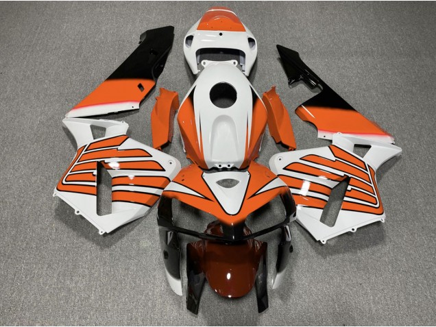 Online 2005-2006 Honda CBR600RR Fairings - Orange and White Wings Online 2005-2006 Honda CBR600RR Fairings - Orange and White Wings