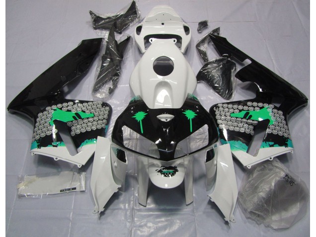 Online 2005-2006 Honda CBR600RR Fairings - Turquoise Splatter on Gloss Black Online 2005-2006 Honda CBR600RR Fairings - Turquoise Splatter on Gloss Black