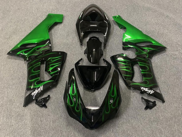 Online 2005-2006 Kawasaki ZX6R Fairings - Green Flame