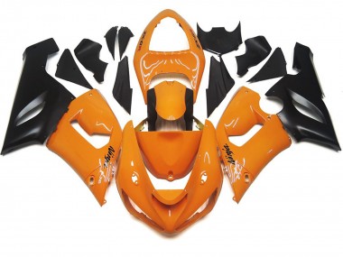 Online 2005-2006 Kawasaki ZX6R Fairings - Light Orange and Black