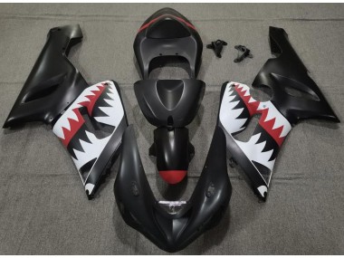 Online 2005-2006 Kawasaki ZX6R Fairings - Matte Black Shark