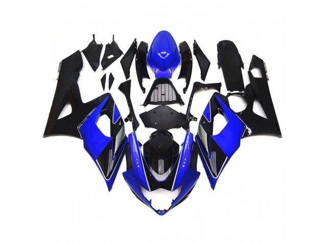 Online 2005-2006 Suzuki GSXR 1000 Fairings - Black and Blue Gloss with silver Online 2005-2006 Suzuki GSXR 1000 Fairings - Black and Blue Gloss with silver