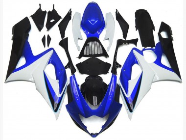 Online 2005-2006 Suzuki GSXR 1000 Fairings - Gloss Blue and White with red logo