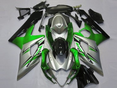 Online 2005-2006 Suzuki GSXR 1000 Fairings - Green Silver and Black