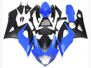 Online 2005-2006 Suzuki GSXR 1000 Fairings - Light Gloss Blue and Matte Black Lowers