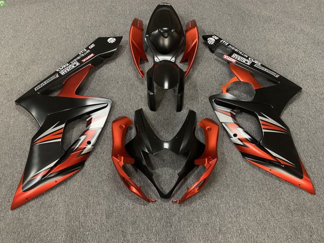 Online 2005-2006 Suzuki GSXR 1000 Fairings - Matte Black and Orange Online 2005-2006 Suzuki GSXR 1000 Fairings - Matte Black and Orange