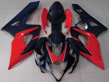 Online 2005-2006 Suzuki GSXR 1000 Fairings - Matte Black & Red
