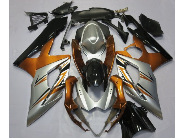 Online 2005-2006 Suzuki GSXR 1000 Fairings - Orange Silver and Black Online 2005-2006 Suzuki GSXR 1000 Fairings - Orange Silver and Black