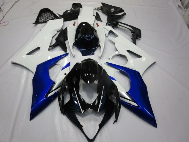 Online 2005-2006 Suzuki GSXR 1000 Fairings - White and Blue