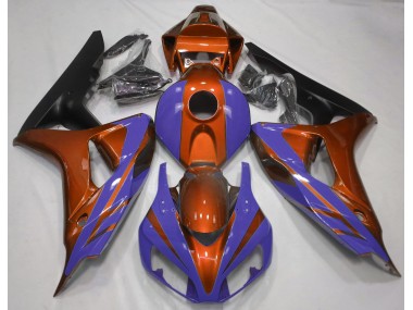 Online 2006-2007 Honda CBR1000RR Fairings - Gloss Orange and Dark Blue