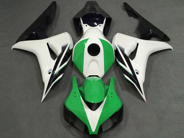 Online 2006-2007 Honda CBR1000RR Fairings - Gloss White Green Black Online 2006-2007 Honda CBR1000RR Fairings - Gloss White Green Black