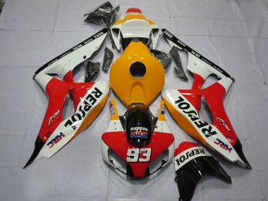 Online 2006-2007 Honda CBR1000RR Fairings - Light Orange White Repsol