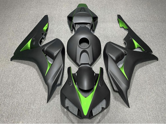 Online 2006-2007 Honda CBR1000RR Fairings - Matte Black and Green Online 2006-2007 Honda CBR1000RR Fairings - Matte Black and Green