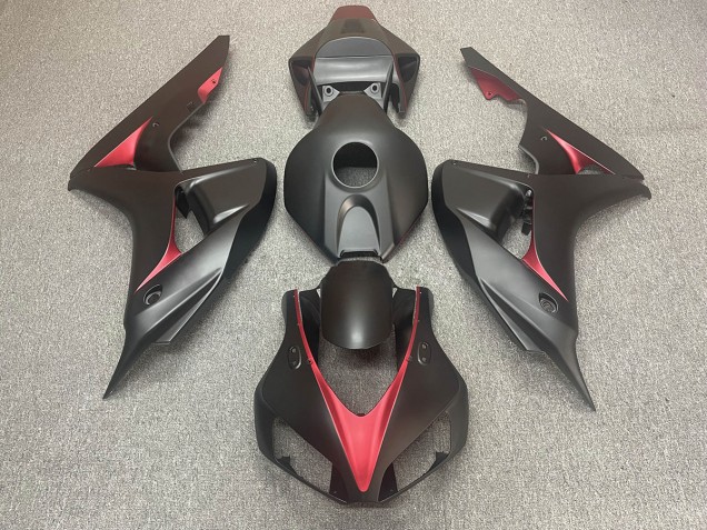 Online 2006-2007 Honda CBR1000RR Fairings - Matte Black and Red Online 2006-2007 Honda CBR1000RR Fairings - Matte Black and Red
