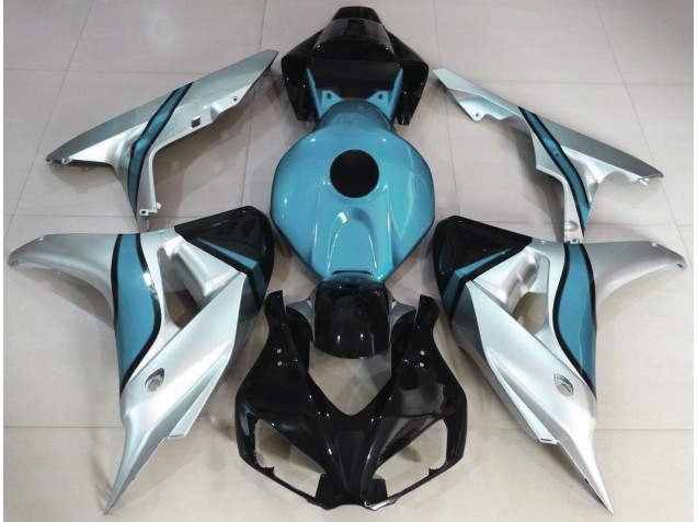 Online 2006-2007 Honda CBR1000RR Fairings - Silver and Light Blue Custom