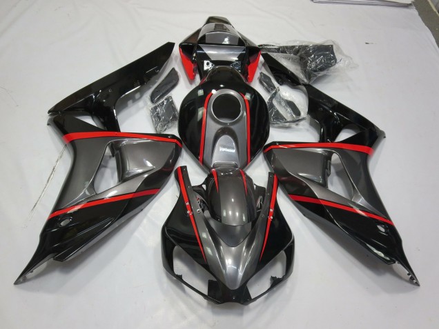Online 2006-2007 Honda CBR1000RR Fairings - Silver Black Red Pin Stripe Online 2006-2007 Honda CBR1000RR Fairings - Silver Black Red Pin Stripe